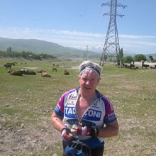 Roulant en vélo au Kirghizistan